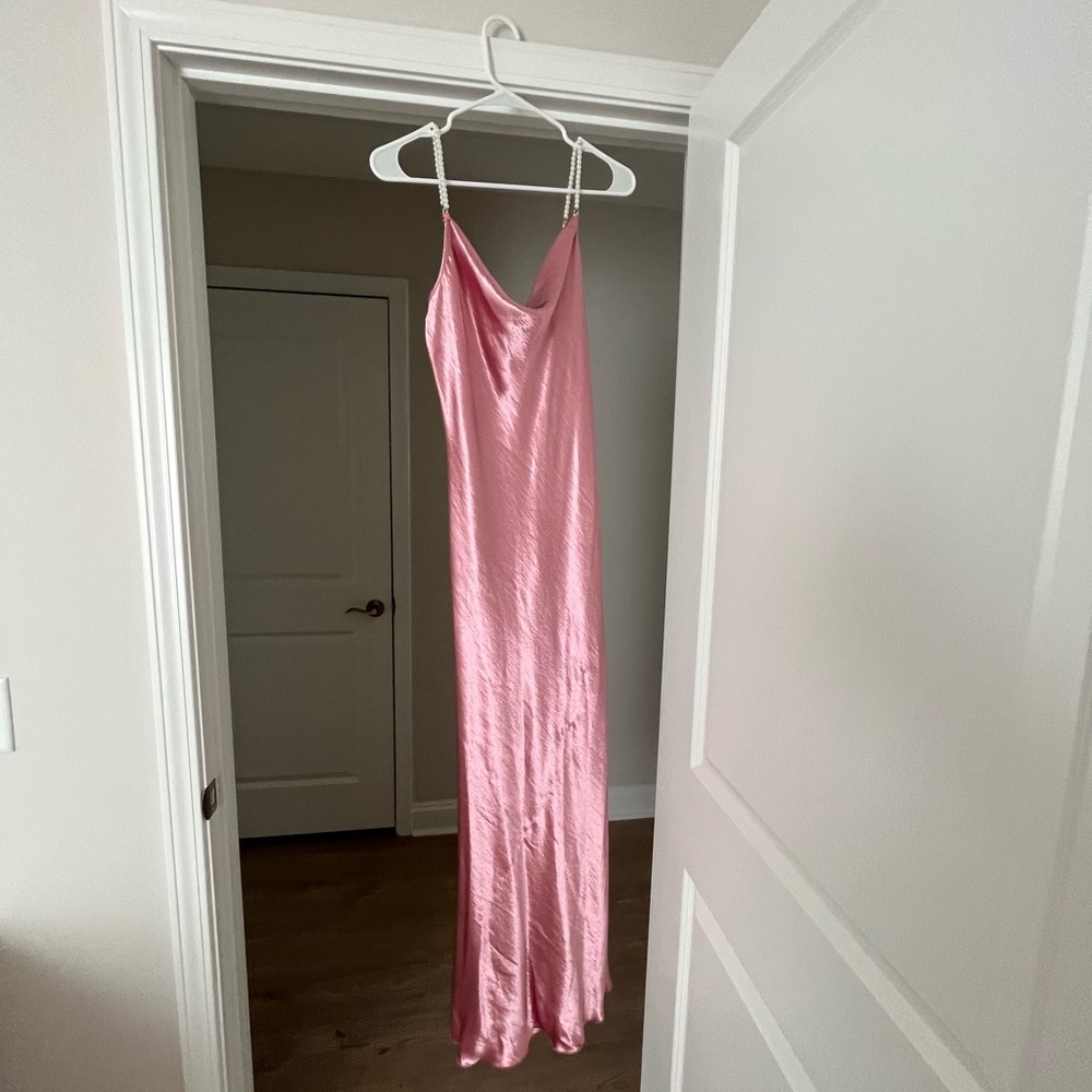 Bebe Pink Satin Dress